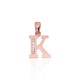 Gold Cubic Zirconia Letter Pendant “K III”