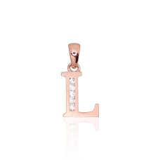 Gold Cubic Zirconia Letter Pendant “L III”