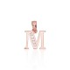 Gold Cubic Zirconia Letter Pendant “M III”