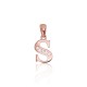 Gold Cubic Zirconia Letter Pendant “S III”