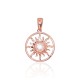 Gold Cubic Zirconia Pendant “Golden Sun XIV”