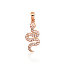 Gold Cubic Zirconia Pendant “Snake”