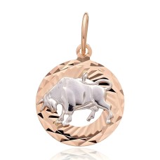 Auksinis zodiako ženklo pakabukas „Jautis V“