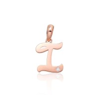 Gold Cubic Zirconia Letter Pendant “I IV”