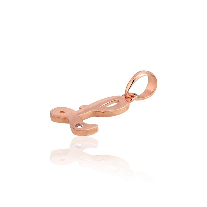 Gold Cubic Zirconia Letter Pendant “L IV”