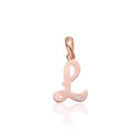Gold Cubic Zirconia Letter Pendant “L IV”