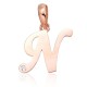 14K Red Gold Cubic Zirconia Letter Pendant “N IV”