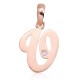 14K Red Gold Cubic Zirconia Letter Pendant “V IV”