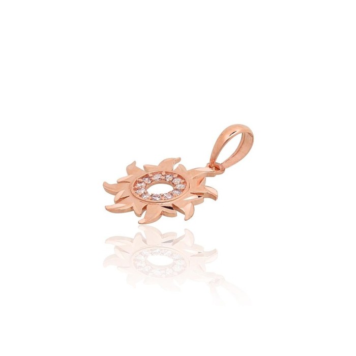 Gold Cubic Zirconia Pendant “Golden Sun XXIII”