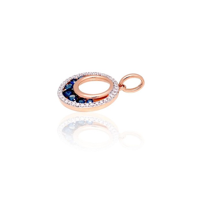 Gold Diamond and Sapphire Pendant “Athena III”