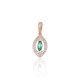 14K Red Gold Diamond and Emerald Pendant “Alexandria IV”