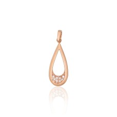 Gold Cubic Zirconia Pendant “Tears of Dawn”