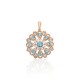 Gold Diamond and Topaz Pendant “Sky Blossom”
