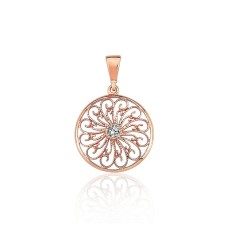 Gold Cubic Zirconia Pendant “Solaris”