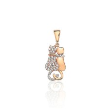 Gold Cubic Zirconia Pendant “Cat”