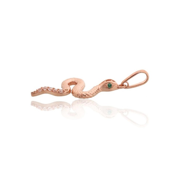 Gold Cubic Zirconia Pendant “Serpent II”