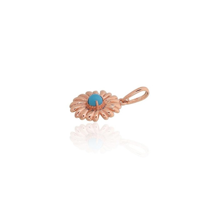 Gold Turquoise Pendant “Turquoise Flower”