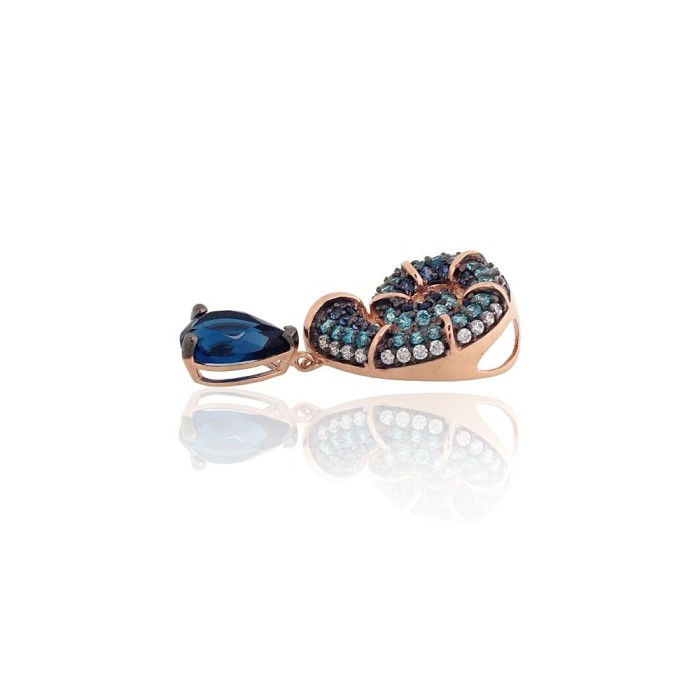 Gold Cubic Zirconia Pendant “Ocean Spiral”