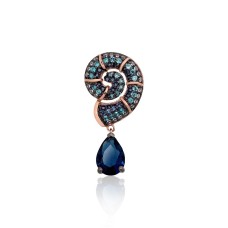 Gold Cubic Zirconia Pendant “Ocean Spiral”
