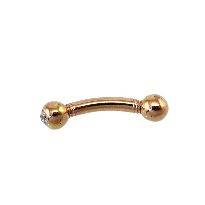 Gold Cubic Zirconia Eyebrow Piercing “Golden Dawn IV”