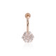 Gold Cubic Zirconia Belly Piercing “Golden Flower IV”