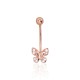 Gold Cubic Zirconia Belly Piercing “Butterfly”