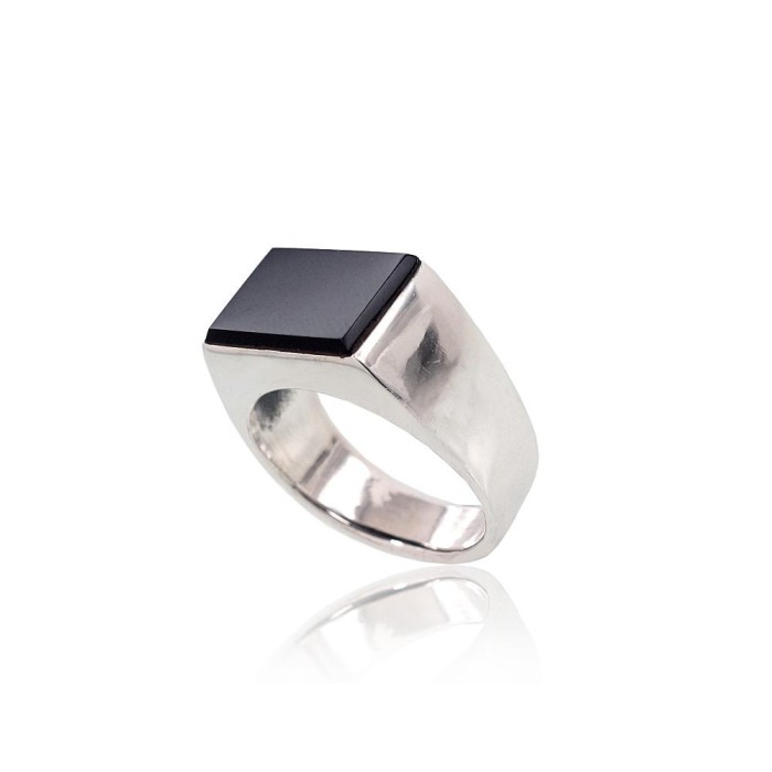 Men's Sterling Silver Onyx Ring “Bastian III”