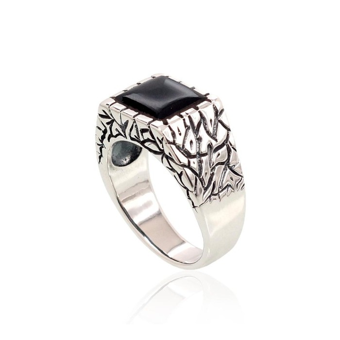 Men's Sterling Silver Onyx Ring “Vincent”