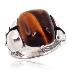 Sidabrinis žiedas su tigro akimi „Tiger Eye II“