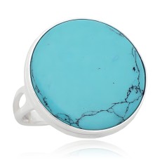 Sidabrinis žiedas su turkiu „Turquoise Moon“