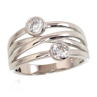 Sterling Silver Cubic Zirconia Ring “Orbita II”