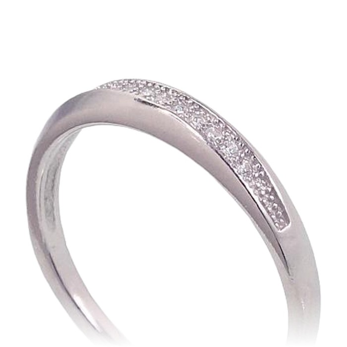 Sterling Silver Cubic Zirconia Ring “Shining Path V”