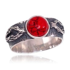 Sidabrinis žiedas su koralais „Coral Magic II“