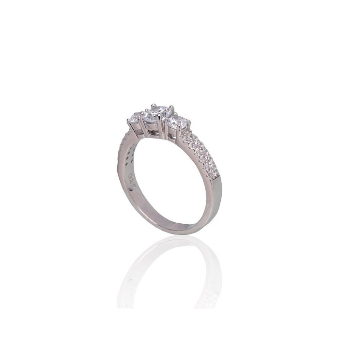Sterling Silver Cubic Zirconia Ring “Frozen Light II”