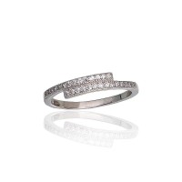Sterling Silver Cubic Zirconia Ring “Camellia”