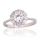 Sterling Silver Cubic Zirconia Ring “Stone Flower VII”