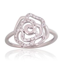 Sidabrinis žiedas su cirkoniais „Rose III“