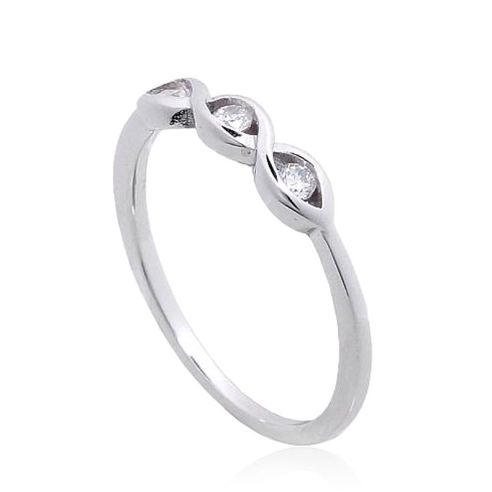 Sterling Silver Cubic Zirconia Ring “Trio”