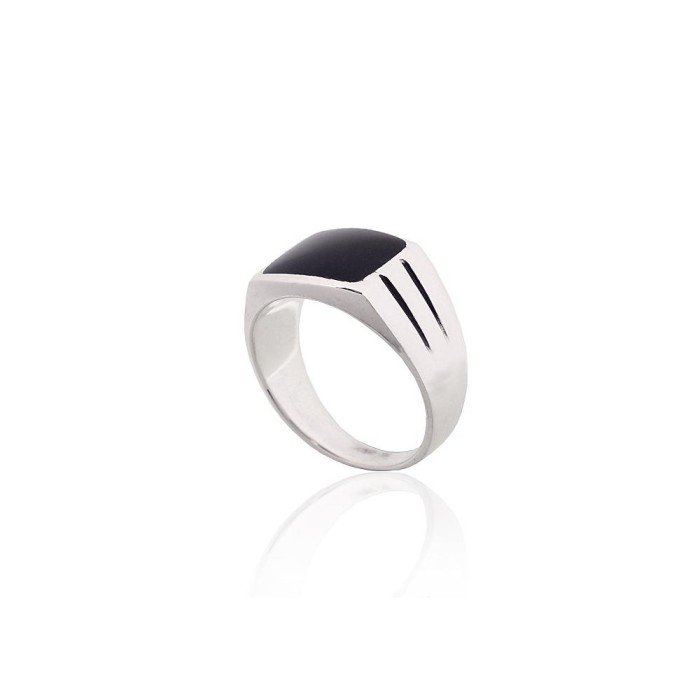 Men's Sterling Silver Onyx Ring “Maximilian II”