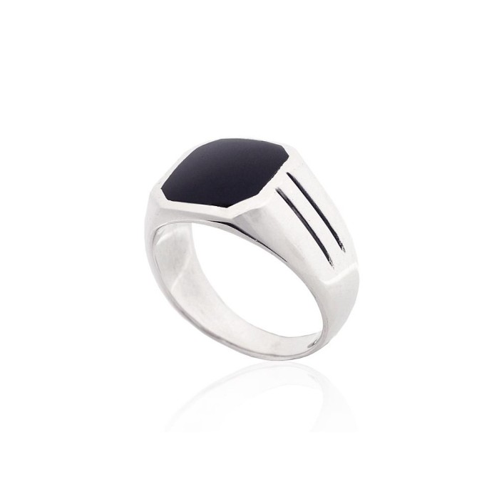 Men's Sterling Silver Onyx Ring “Maximilian IV”