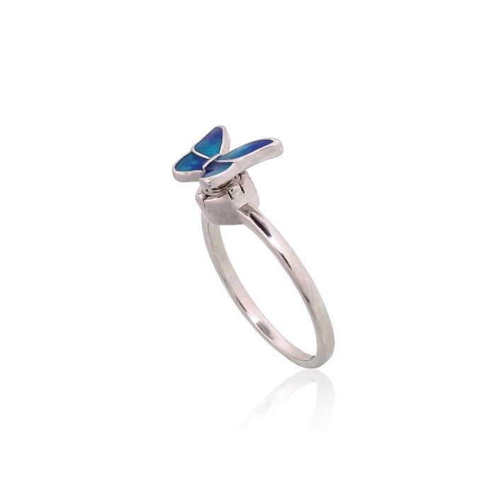 Sterling Silver Enamel Ring “Butterfly Waltz”