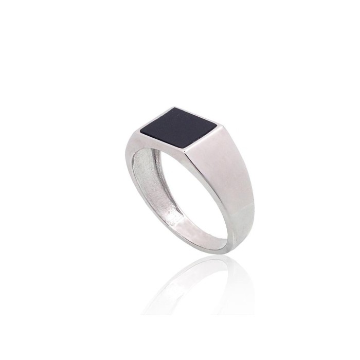 Men's Sterling Silver Onyx Ring “Bastian II”