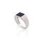 Men's Sterling Silver Onyx Ring “Bastian II”