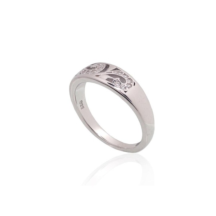 Sterling Silver Cubic Zirconia Ring “Louise V”