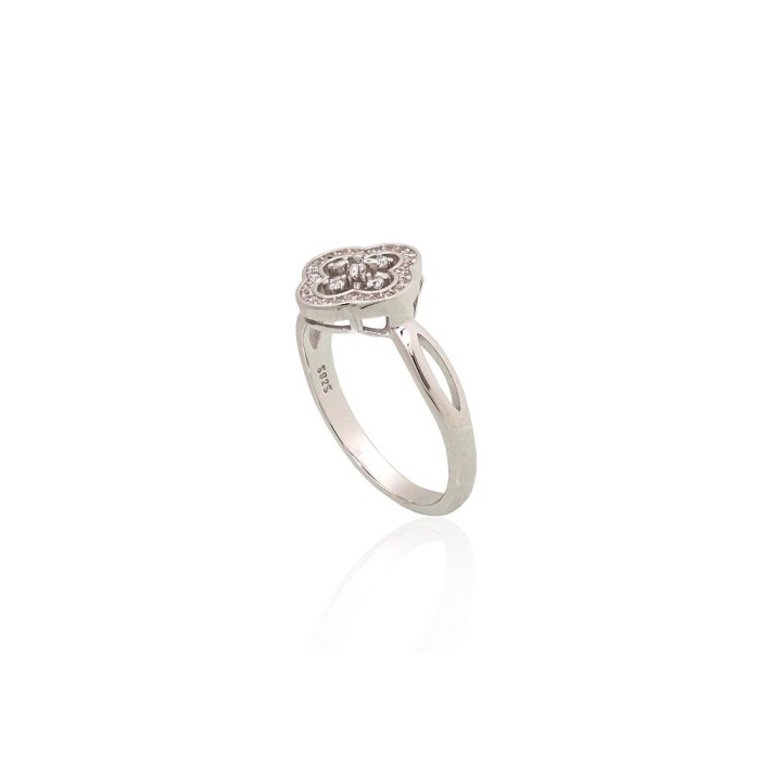 Sterling Silver Cubic Zirconia Ring “Stone Flower IV”