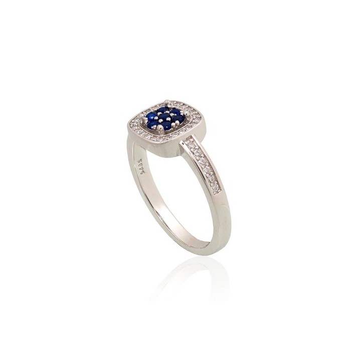 Sterling Silver Cubic Zirconia Ring “Stone Flower II”