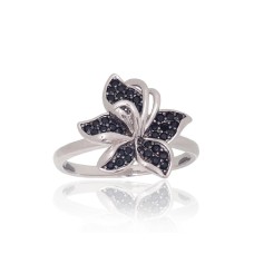 Sidabrinis žiedas su cirkoniais „Frost Petal“