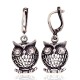 925 Sterling Silver Cubic Zirconia Earrings “Athena's Owl”