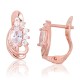 Серебряные серьги 925 пробы с цирконами «Арабеска»