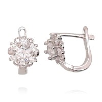 925 Sterling Silver Cubic Zirconia Earrings “Stone Flower XII”